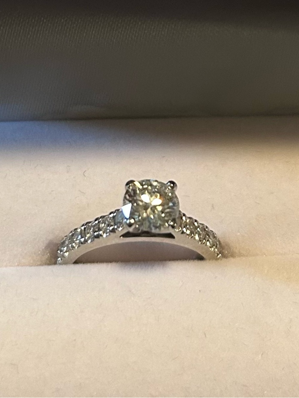 Solitaire Diamond Engagement Ring in White Gold